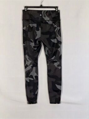 Athleta Women’s XS Camo Contender 7/8 PowerLift Leggings Black Gray Zip Pockets